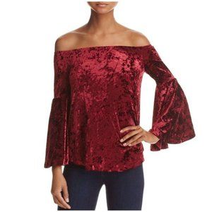 Aqua | Crushed Velvet Off the Shoulder Top | NWT